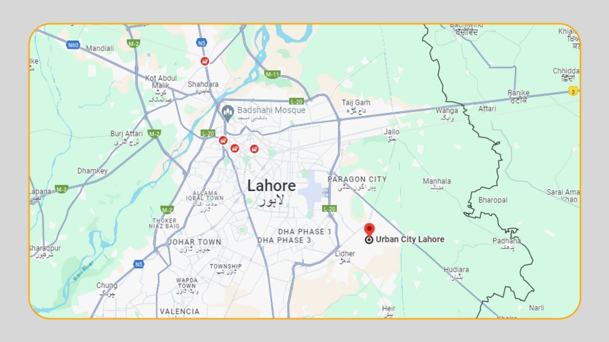 Urban City Lahore Location